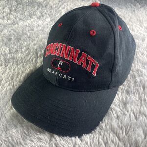 Vintage Cincinnati Bearcats Hat Cap Adjustable Black Red White Snapback Lids